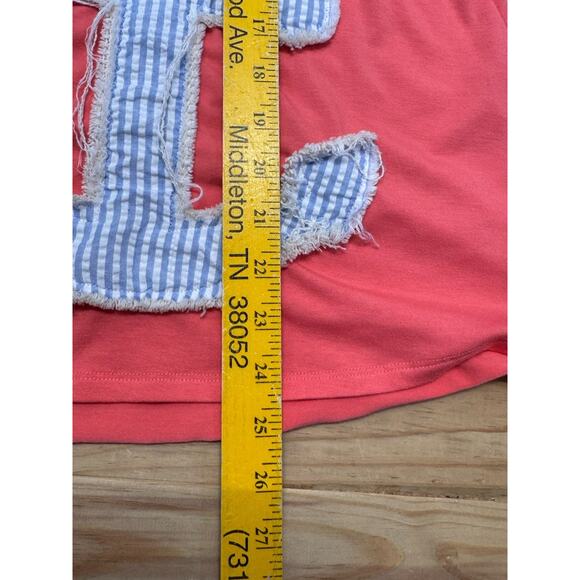 Lost Petal Linens Stitched Pink and Blue Anchor Tank Top Women’s Size Medium - Picture 6 of 8